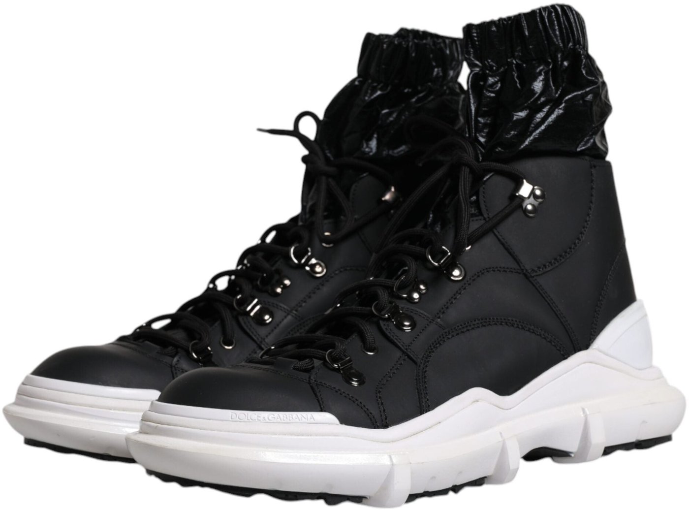 Dolce & Gabbana Black Nylon Galileo High Top Sneakers Shoes