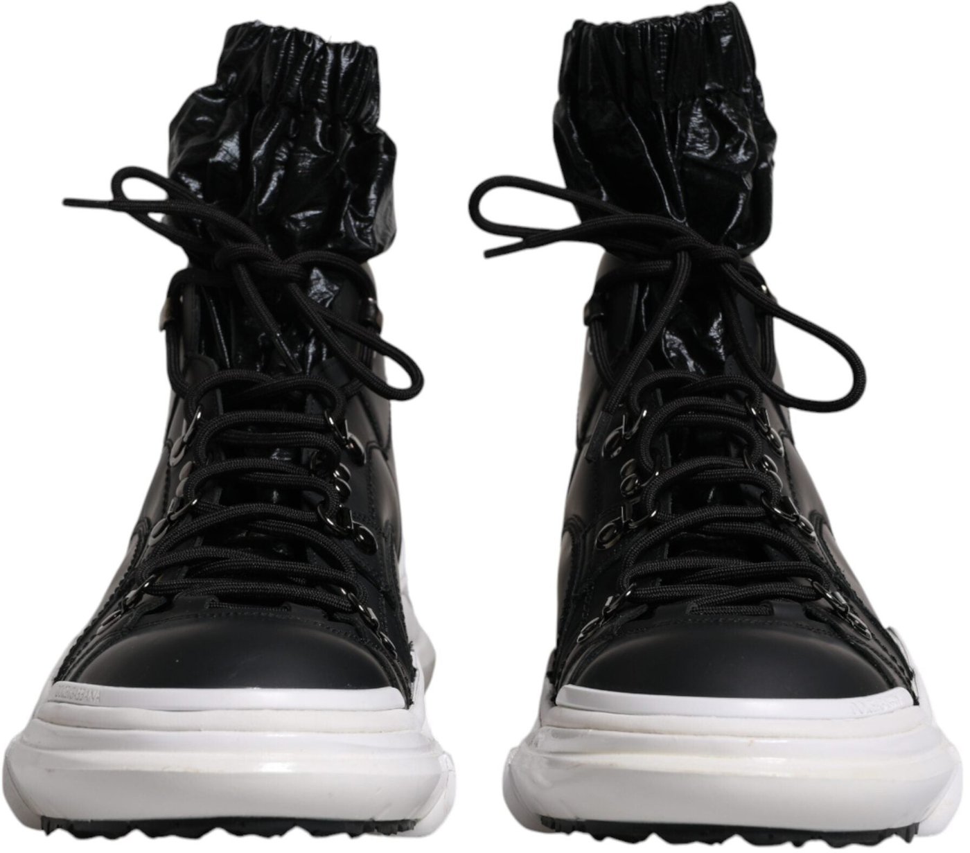 Dolce & Gabbana Black Nylon Galileo High Top Sneakers Shoes