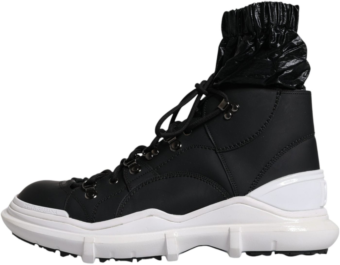 Dolce & Gabbana Black Nylon Galileo High Top Sneakers Shoes