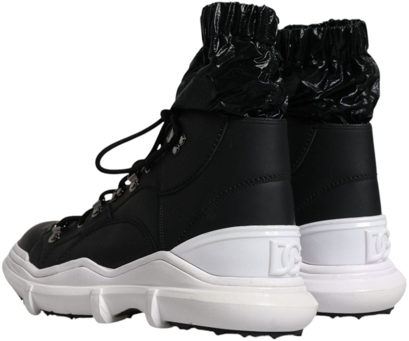 Dolce & Gabbana Black Nylon Galileo High Top Sneakers Shoes
