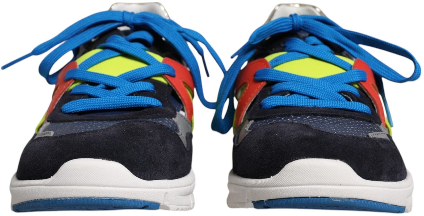 Dolce & Gabbana Multicolor Leather Suede Low Top Sneakers Shoes