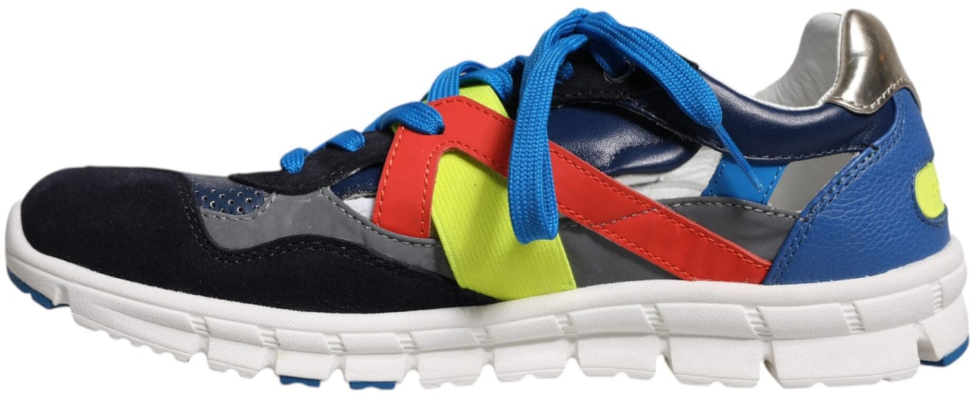 Dolce & Gabbana Multicolor Leather Suede Low Top Sneakers Shoes