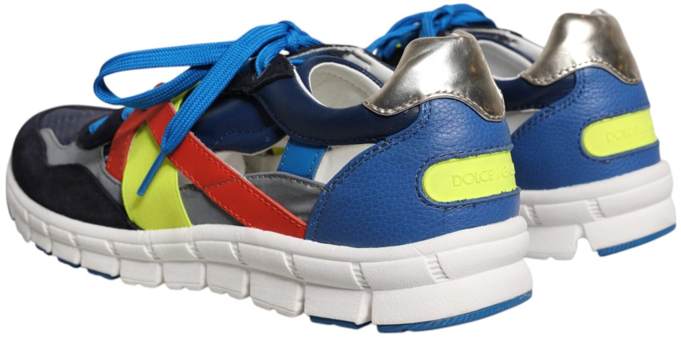 Dolce & Gabbana Multicolor Leather Suede Low Top Sneakers Shoes