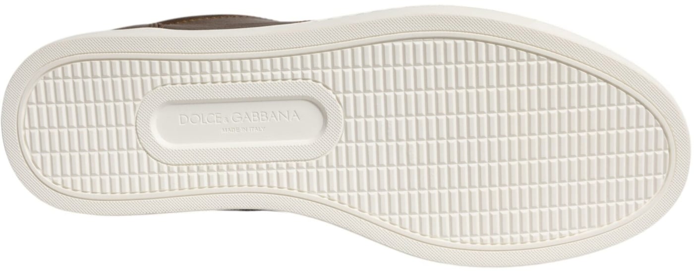 Dolce & Gabbana Gold Leather Logo London Men Sneaker Shoes