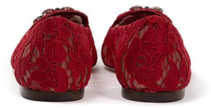 Dolce & Gabbana Red Viscose Ballet Flats