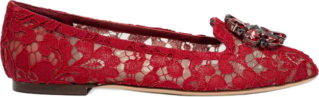 Dolce & Gabbana Red Viscose Ballet Flats