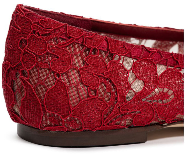Dolce & Gabbana Red Viscose Ballet Flats