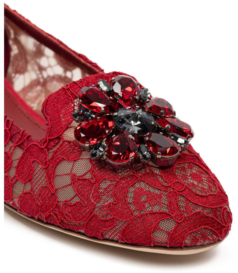 Dolce & Gabbana Red Viscose Ballet Flats