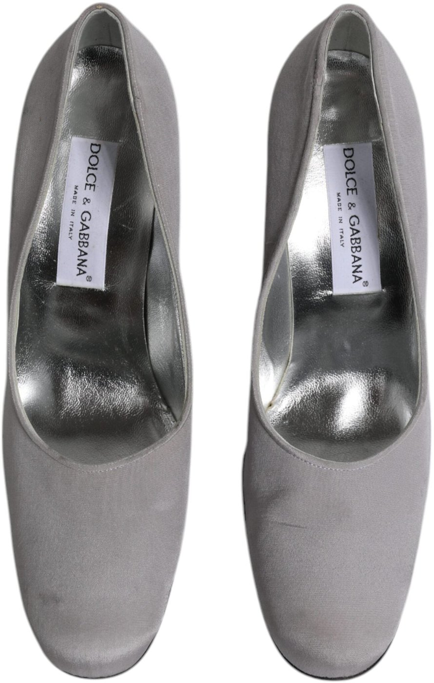 Dolce & Gabbana Gray Suede Leather High Heel Pumps Shoes