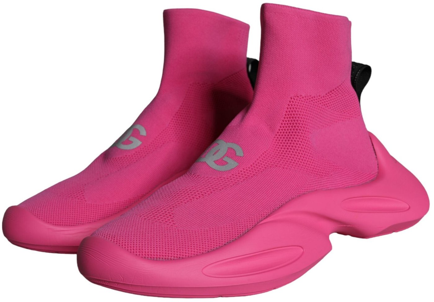 Dolce & Gabbana Pink Logo Print Slip On Socks Sneakers Shoes