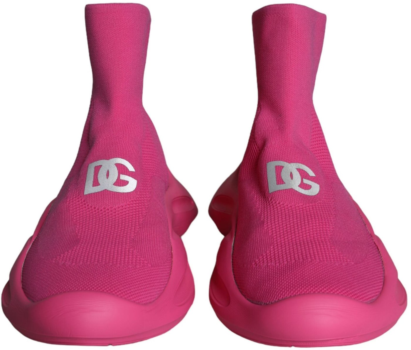 Dolce & Gabbana Pink Logo Print Slip On Socks Sneakers Shoes