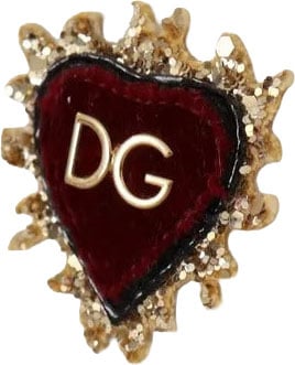Dolce & Gabbana White Leather Gold Red Heart Sneakers Shoes
