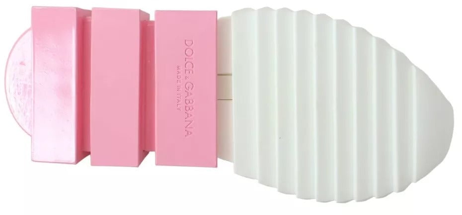 Dolce & Gabbana Pink White Logo Sorrento Sneakers Shoes