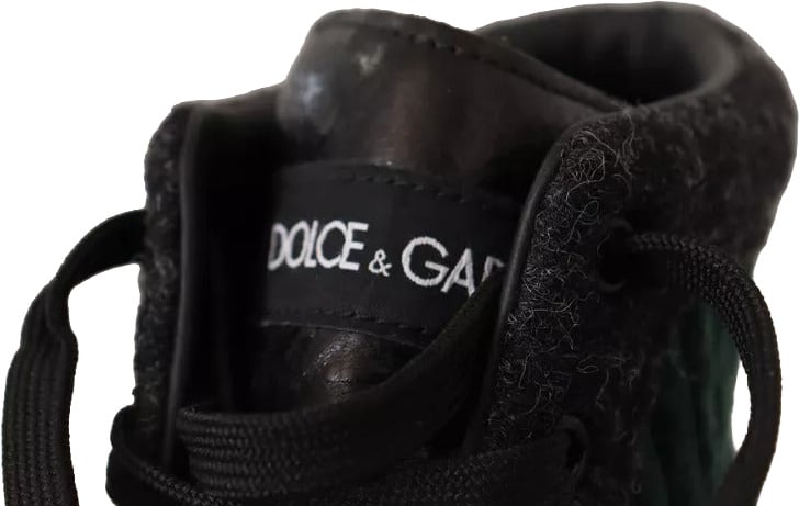 Dolce & Gabbana Green Corduroy High Tops Sneakers Mens Casual Shoes