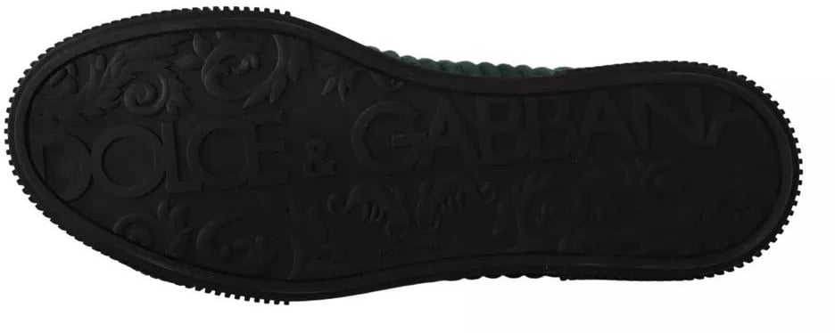 Dolce & Gabbana Green Corduroy High Tops Sneakers Mens Casual Shoes