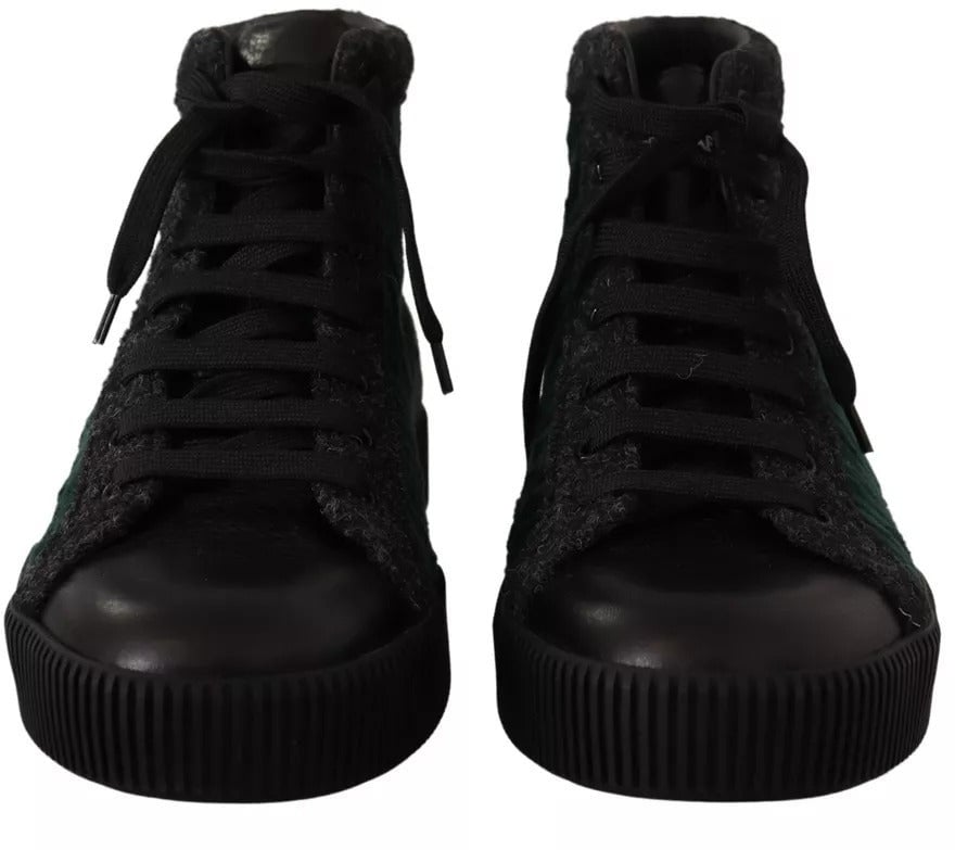 Dolce & Gabbana Green Corduroy High Tops Sneakers Mens Casual Shoes