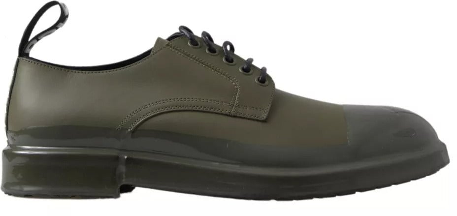 Dolce & Gabbana Green Leather Rubber Sole Dress Shoes