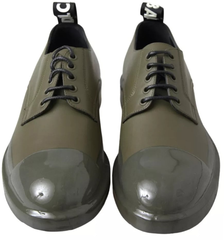 Dolce & Gabbana Green Leather Rubber Sole Dress Shoes