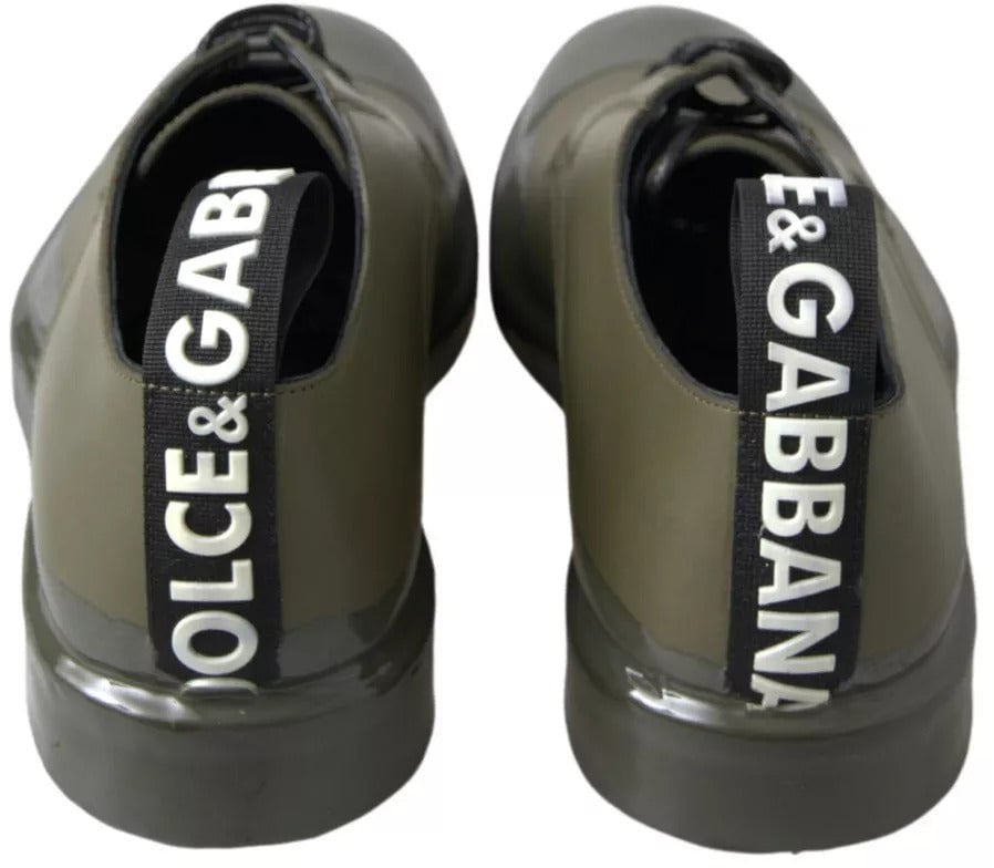 Dolce & Gabbana Green Leather Rubber Sole Dress Shoes