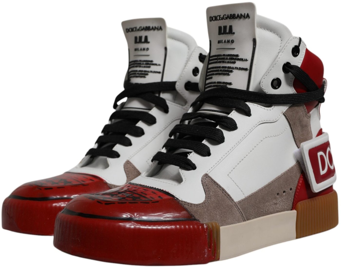 Dolce & Gabbana Multicolor Leather High Top Sneakers Shoes