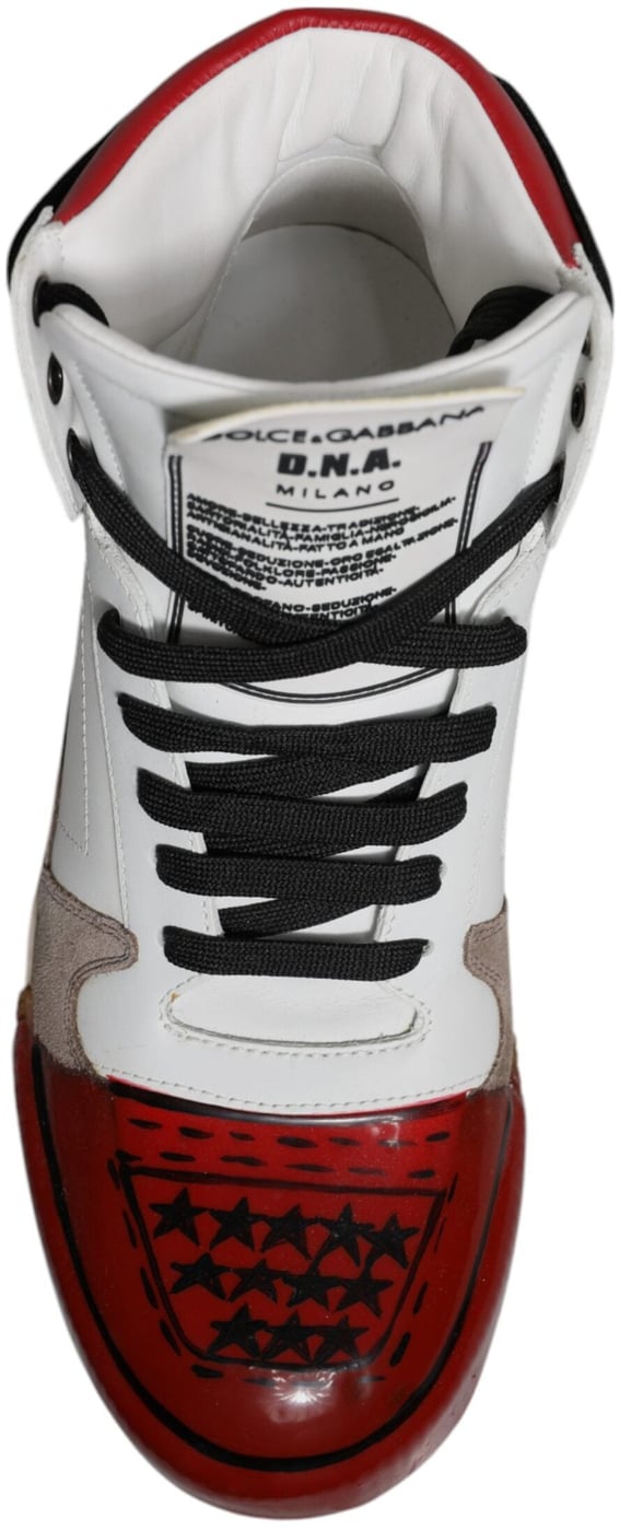 Dolce & Gabbana Multicolor Leather High Top Sneakers Shoes