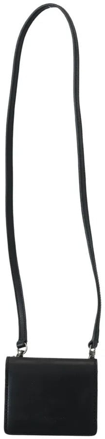 Dolce & Gabbana Black Leather Bifold Shoulder Sling Women Wallet