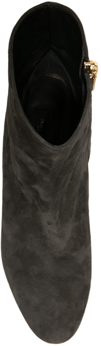 Dolce & Gabbana Black Embellished Heel Ankle Boots Shoes