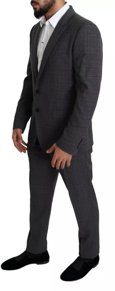 Dolce & Gabbana Gray Wool Men Formal 2 Piece MARTINI Suit