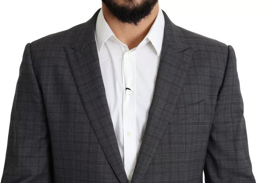 Dolce & Gabbana Gray Wool Men Formal 2 Piece MARTINI Suit