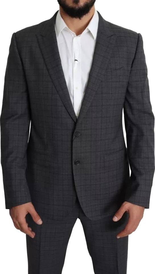 Dolce & Gabbana Gray Wool Men Formal 2 Piece MARTINI Suit