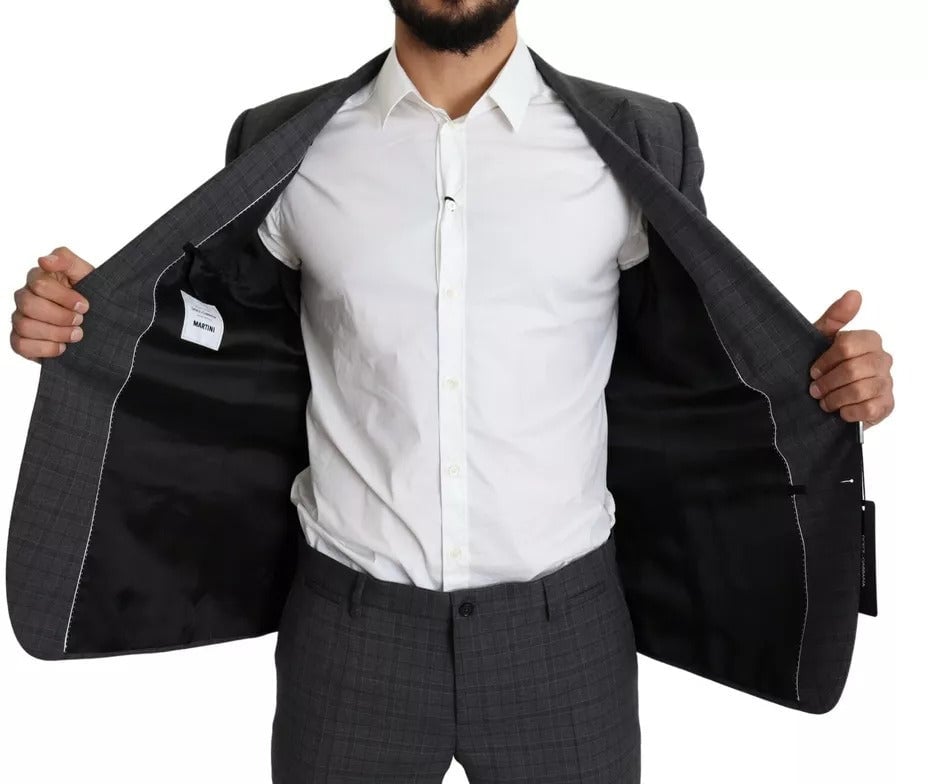 Dolce & Gabbana Gray Wool Men Formal 2 Piece MARTINI Suit