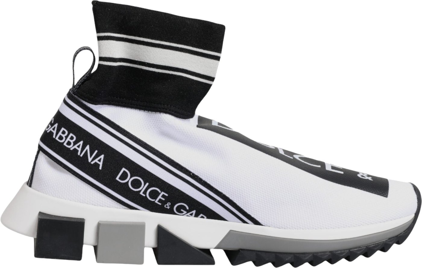 Dolce & Gabbana White Black Sorrento Socks Sneakers Shoes