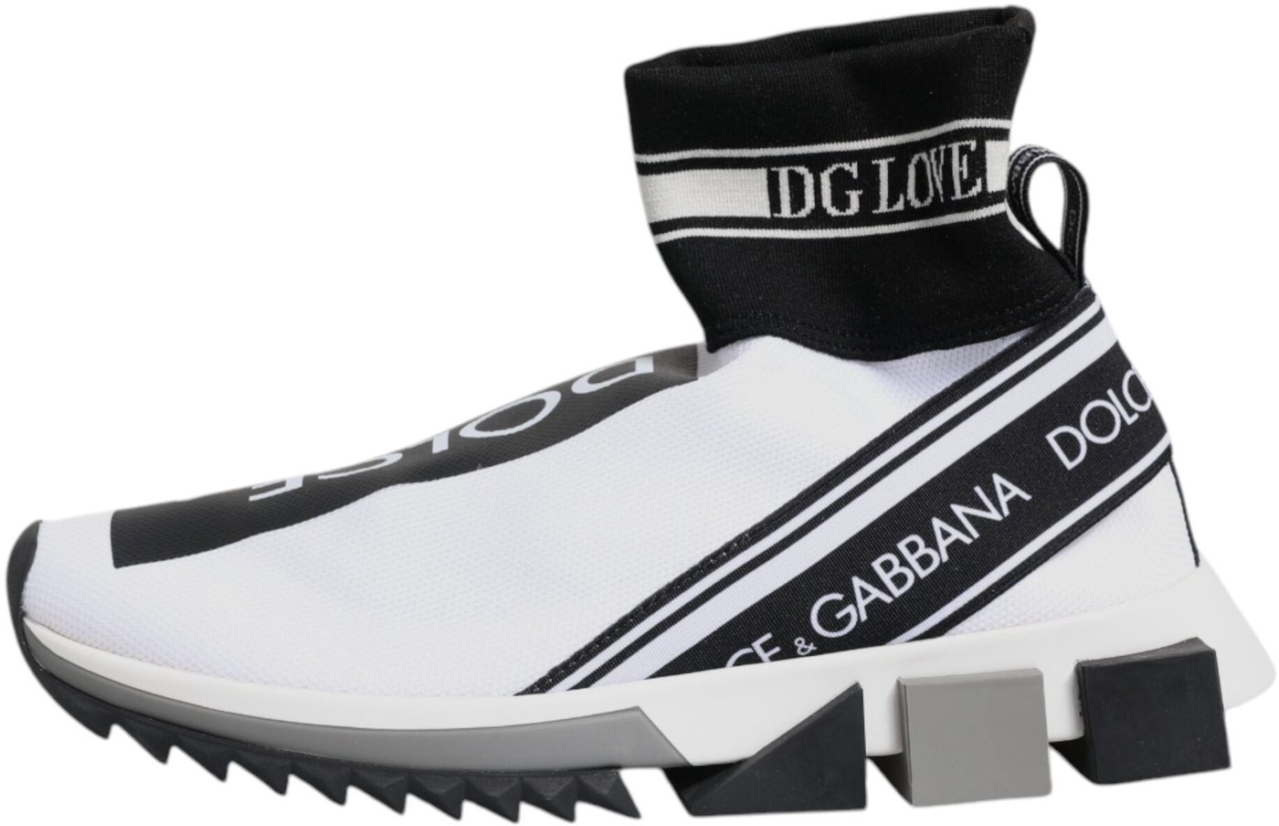Dolce & Gabbana White Black Sorrento Socks Sneakers Shoes