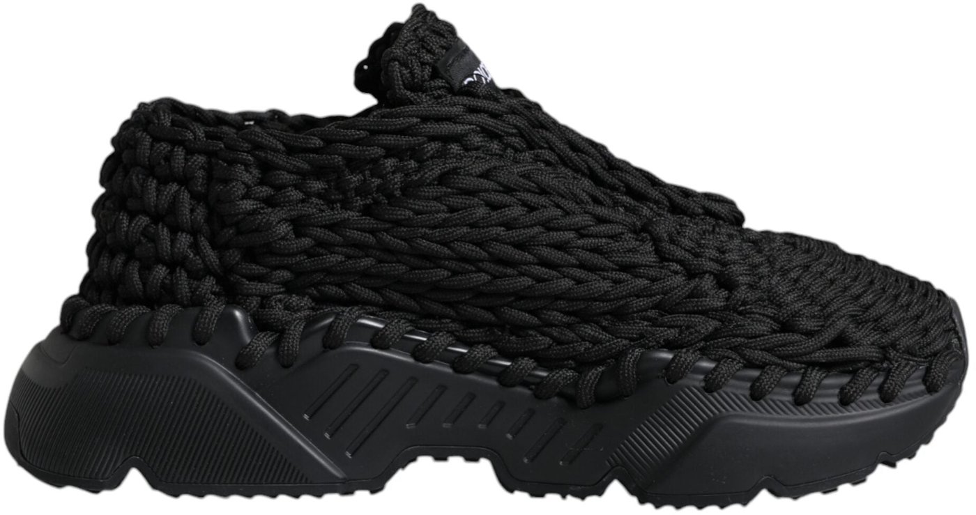 Dolce & Gabbana Black Knitted Daymaster Sneakers Shoes