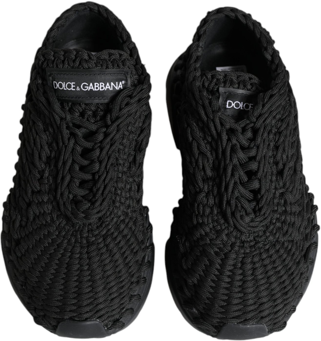 Dolce & Gabbana Black Knitted Daymaster Sneakers Shoes