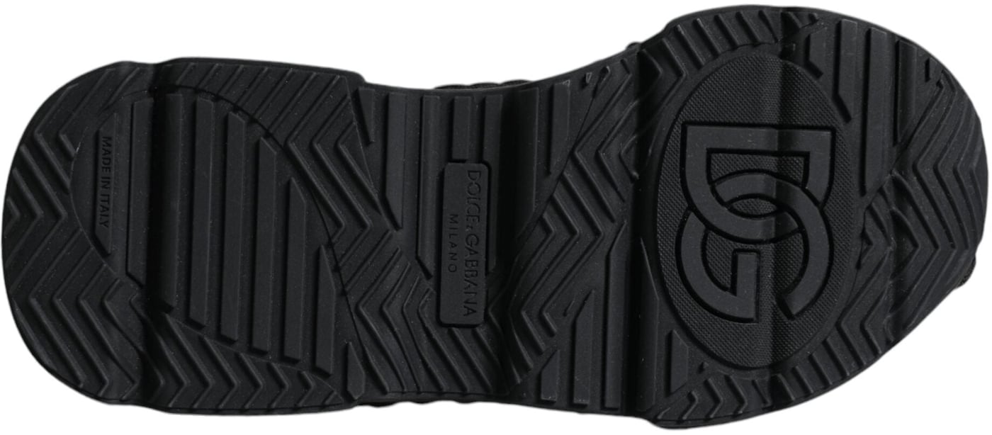 Dolce & Gabbana Black Knitted Daymaster Sneakers Shoes
