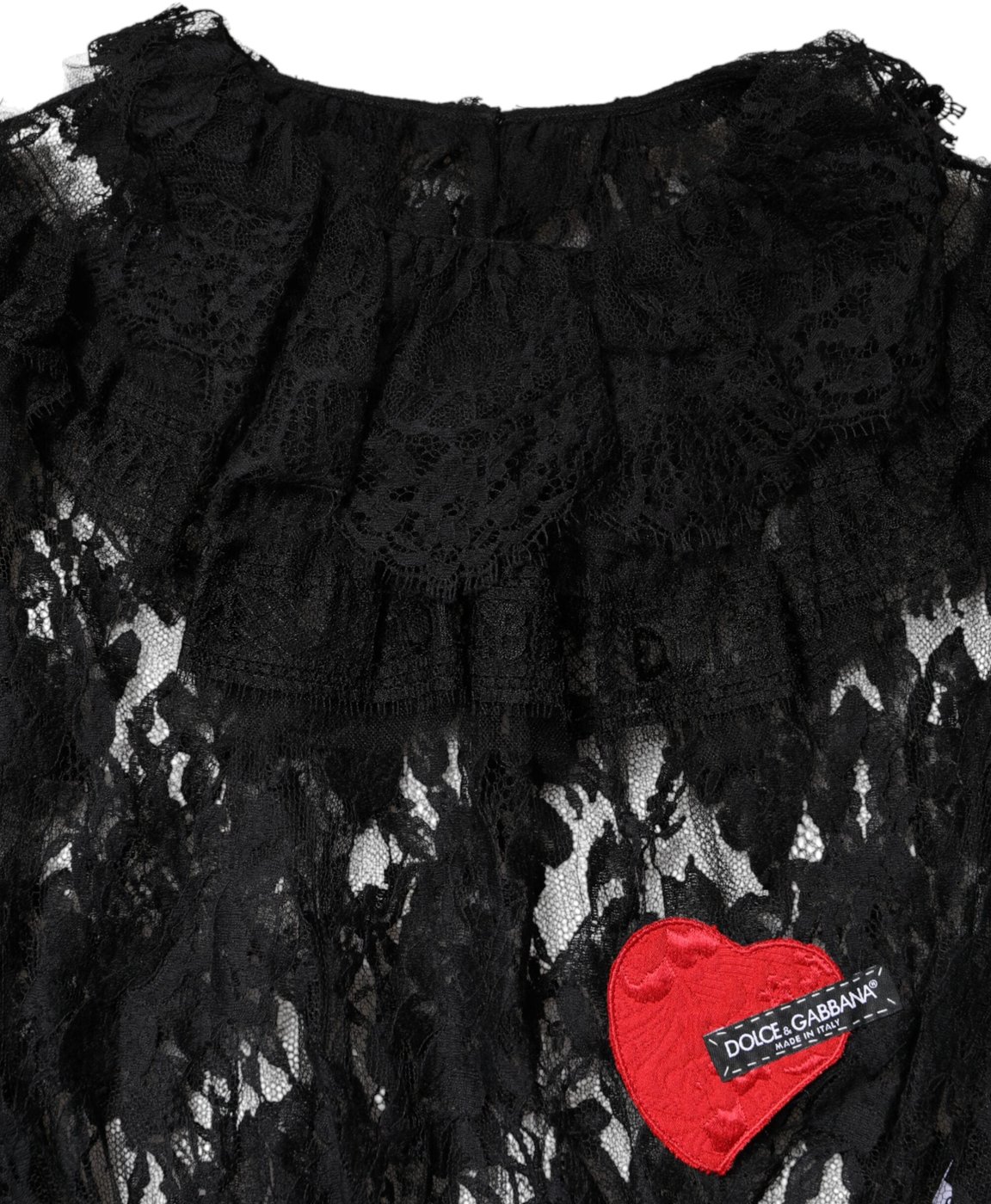 Dolce & Gabbana Black Cotton Floral Lace Women Blouse Top