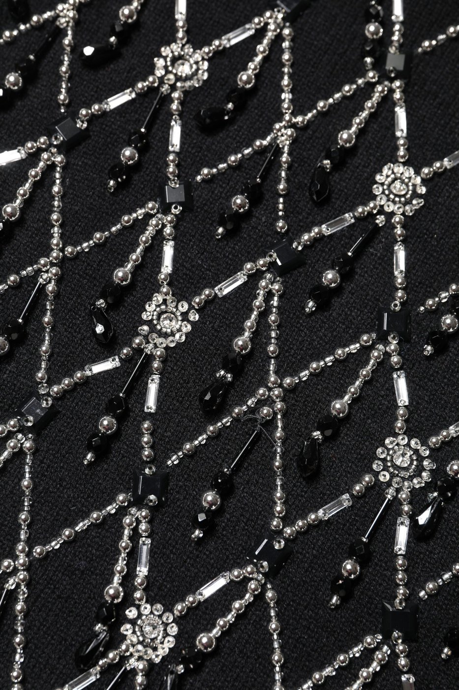 Dolce & Gabbana Black Cashmere Embellished Long Sleeves Top