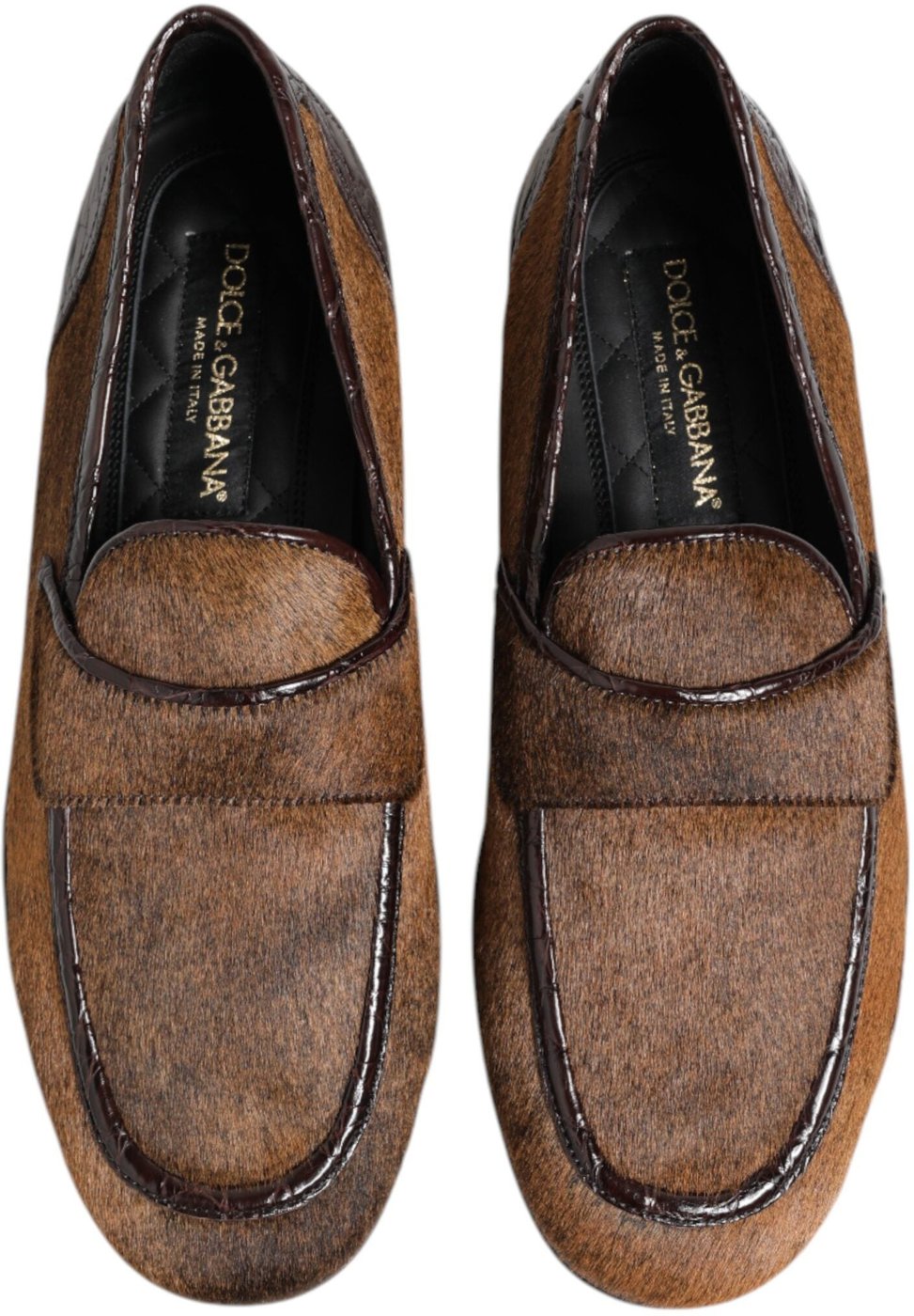 Dolce & Gabbana Brown Loafers Leather Slip On Men Dress Shoes