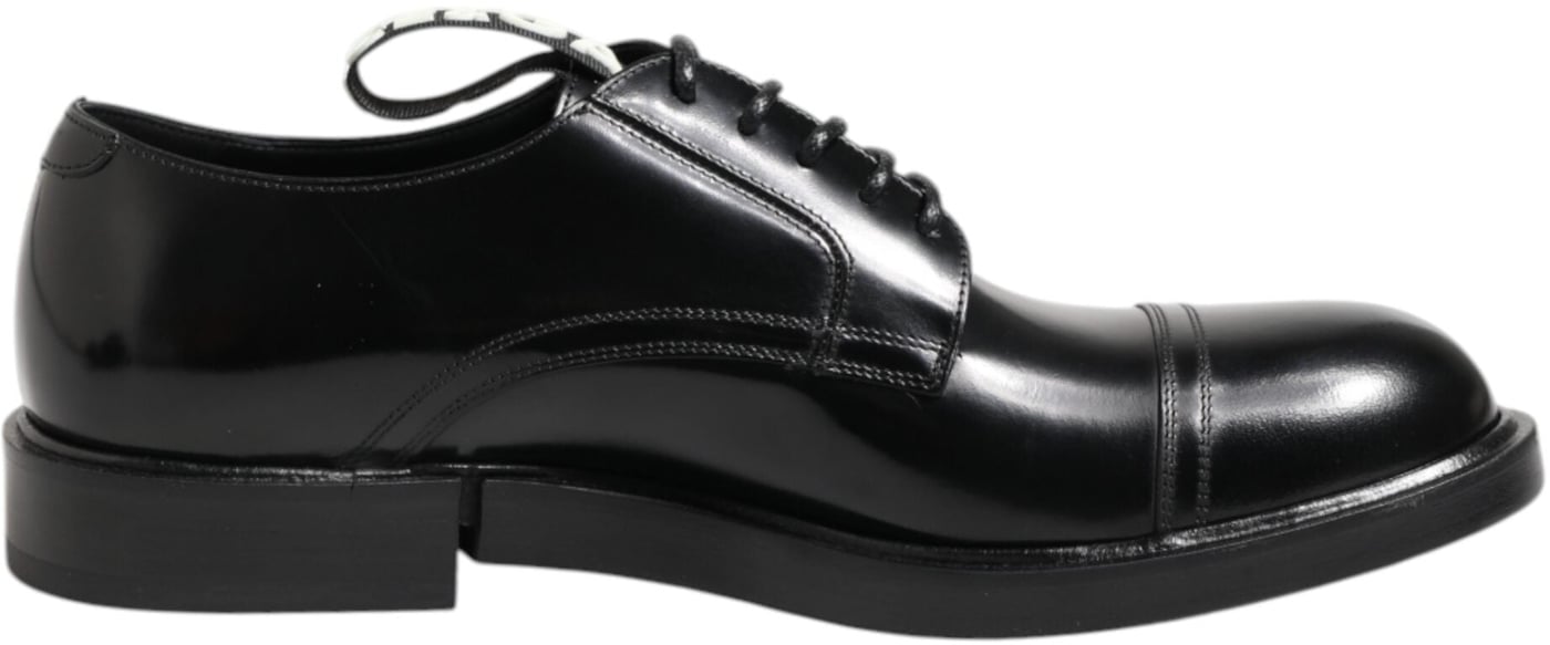 Dolce & Gabbana Black Leather Dress Lace Up Men Formal Shoes