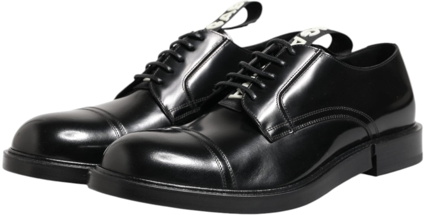 Dolce & Gabbana Black Leather Dress Lace Up Men Formal Shoes
