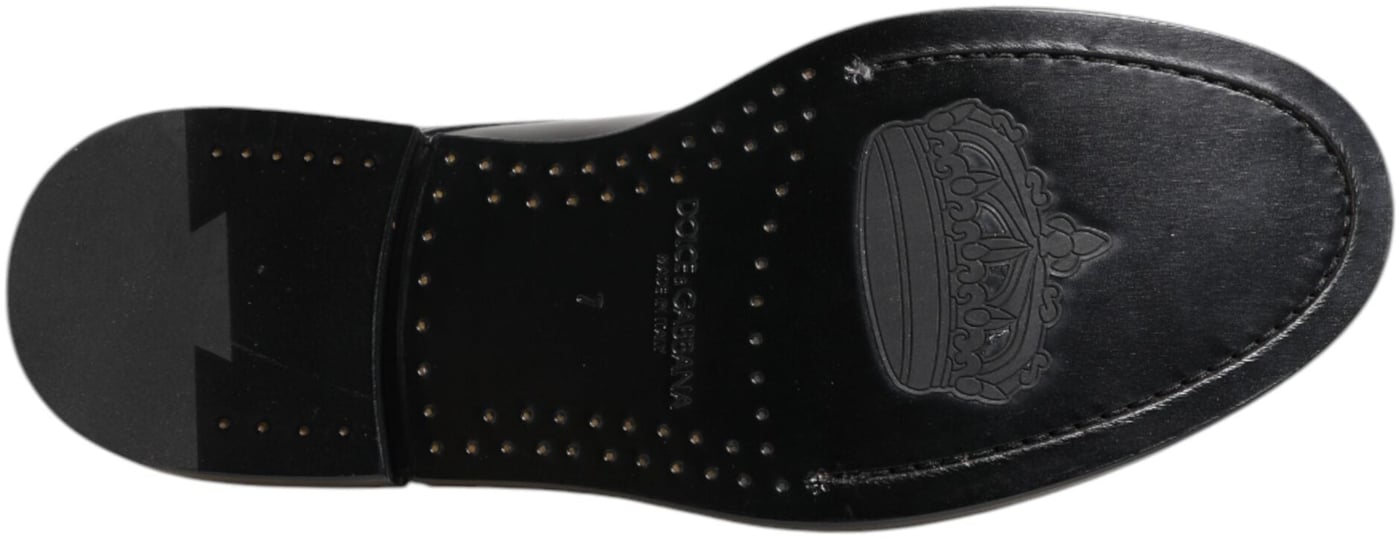 Dolce & Gabbana Black Leather Dress Lace Up Men Formal Shoes