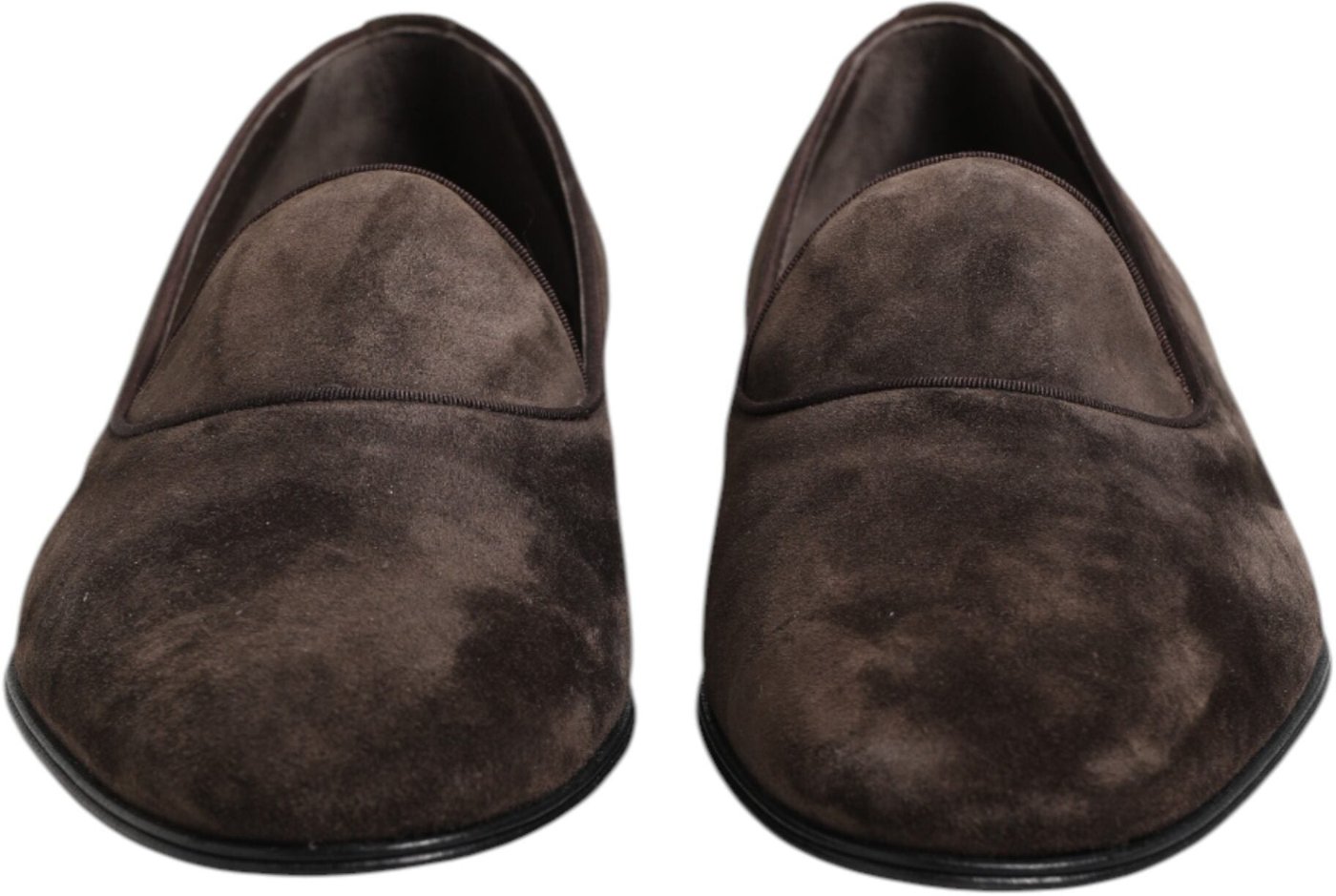 Dolce & Gabbana Brown Velvet Leather Slip On Loafers Shoes