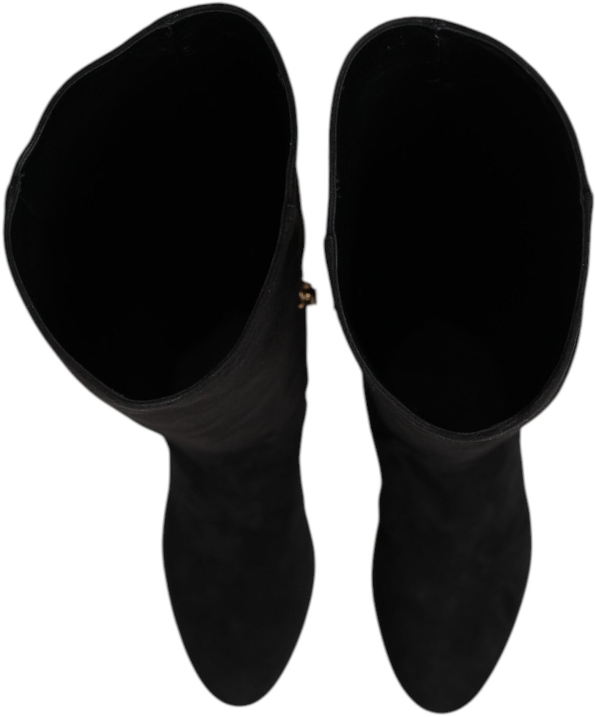 Dolce & Gabbana Black Suede Leather Knee High Boots Shoes