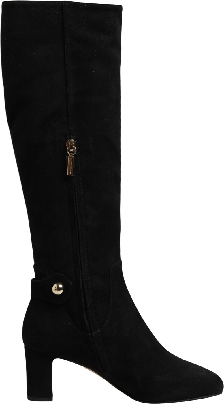 Dolce & Gabbana Black Suede Leather Knee High Boots Shoes