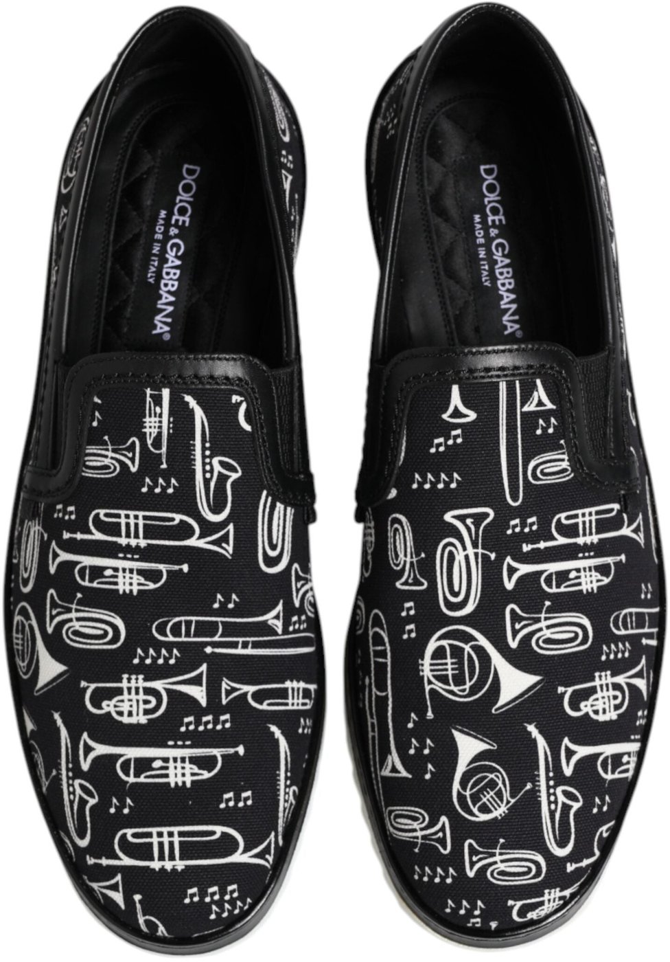 Dolce & Gabbana Black Slip On Printed Men Loafers Shoes