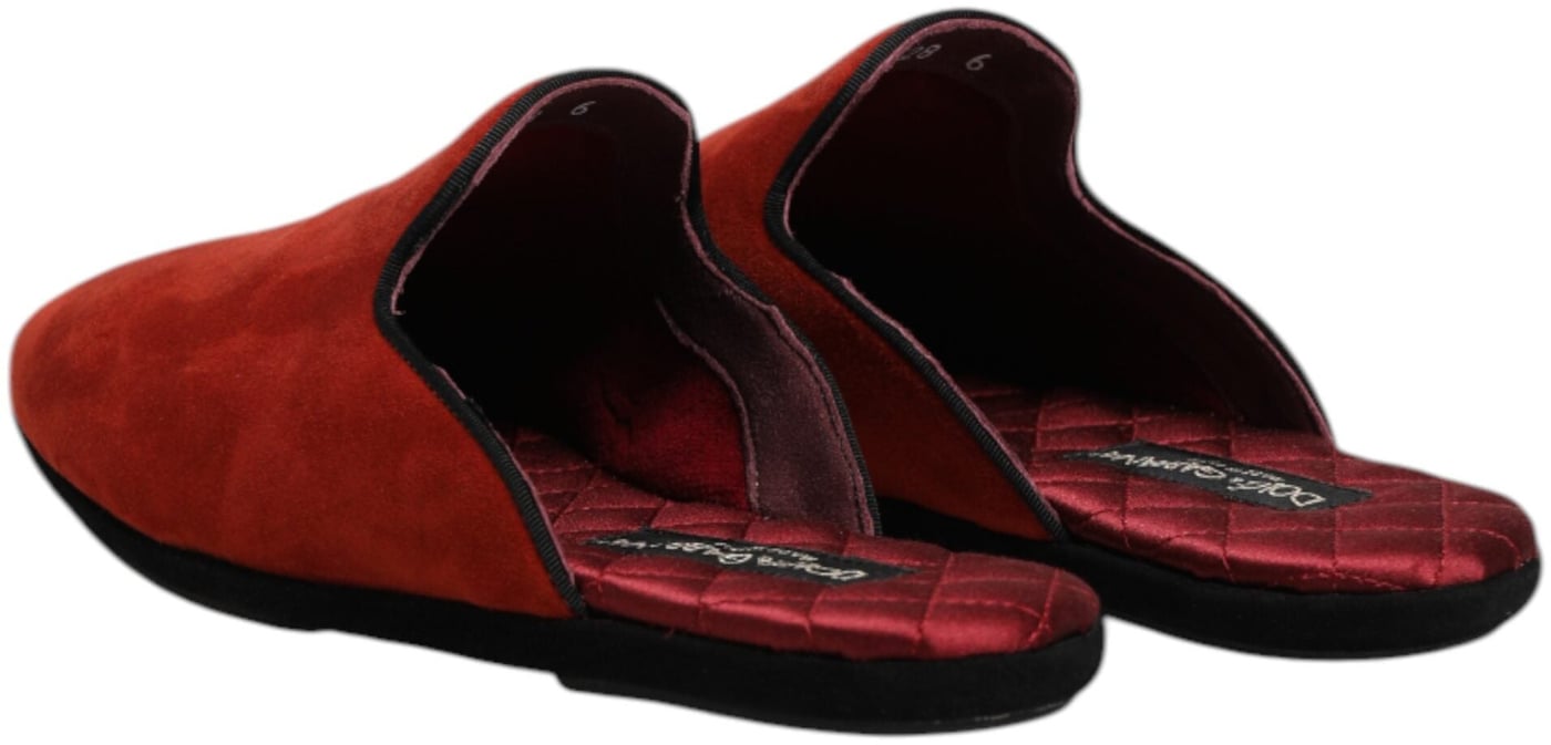 Dolce & Gabbana Orange Suede Slides Flat Slipper Shoes