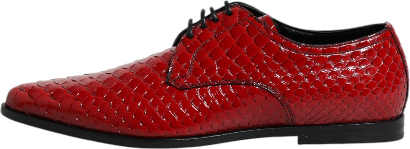 Dolce & Gabbana Red Exotic Leather Lace Up Dress Derby Shoes