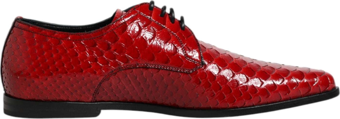Dolce & Gabbana Red Exotic Leather Lace Up Dress Derby Shoes