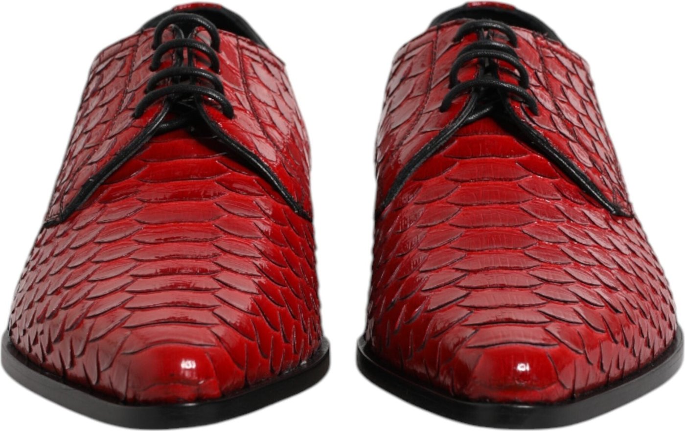 Dolce & Gabbana Red Exotic Leather Lace Up Dress Derby Shoes